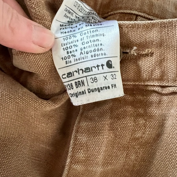 Carhartt Mens Brown Work Pants Construction 38x32 - Picture 3 of 6